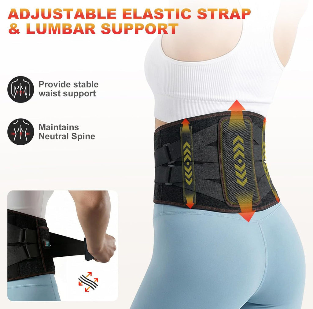 Cordless Heating Pad with Massager for Back Pain Relief
