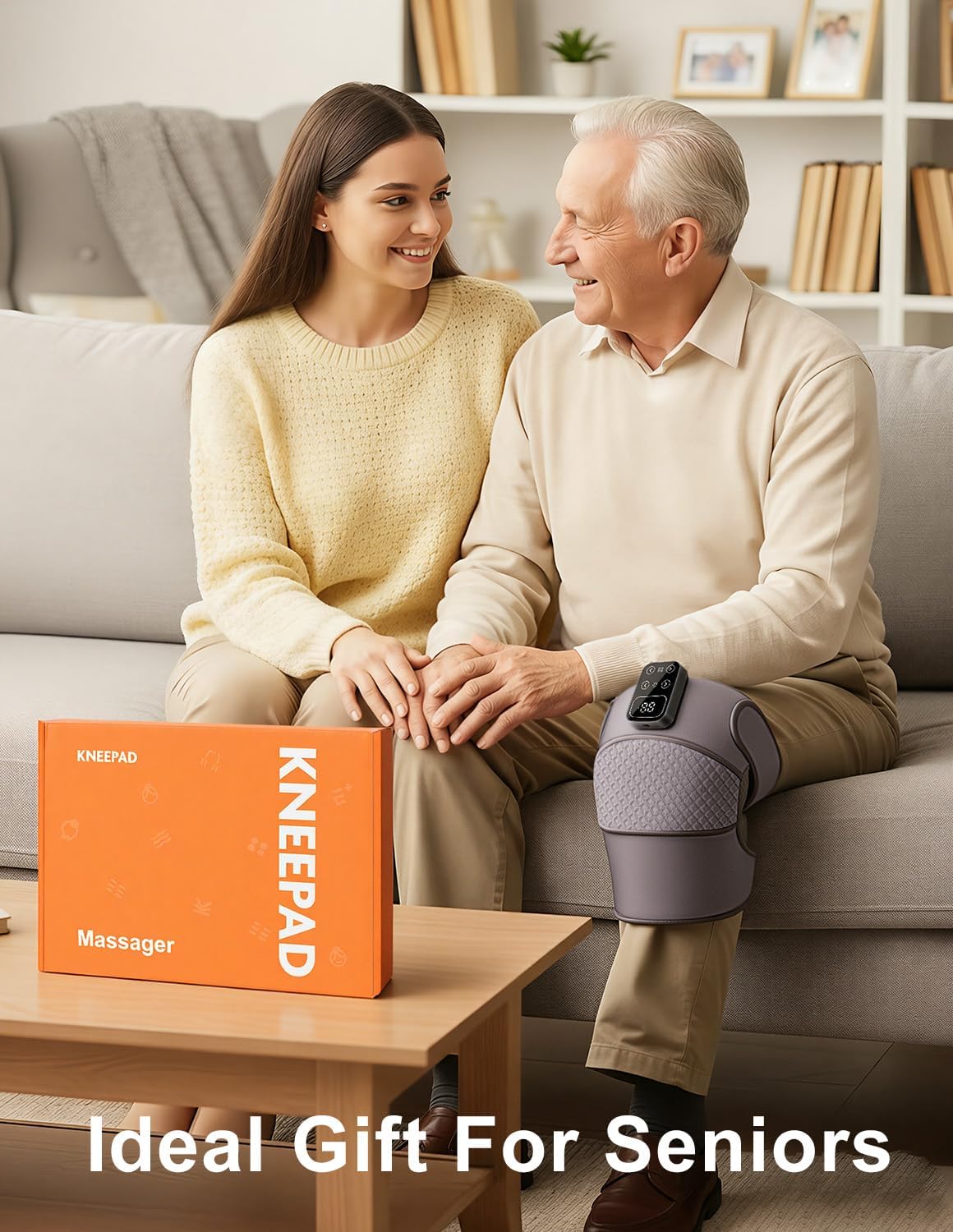 Cordless Knee Massager with Heat for Pain Relief