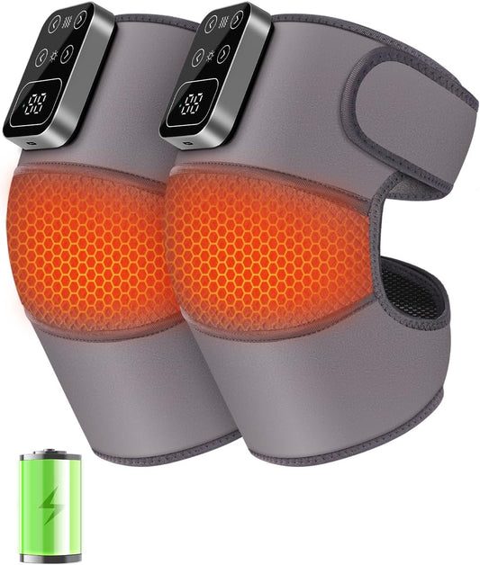 Cordless Knee Massager with Heat for Pain Relief