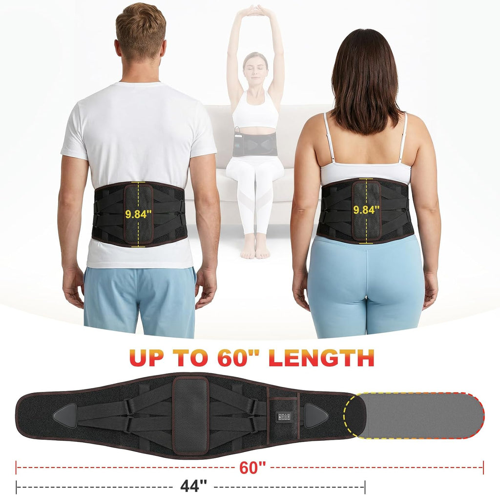 Cordless Heating Pad with Massager for Back Pain Relief